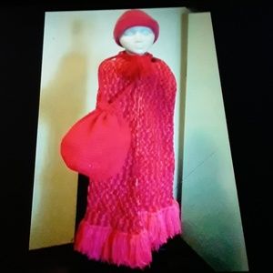 Hat, scarf and purse